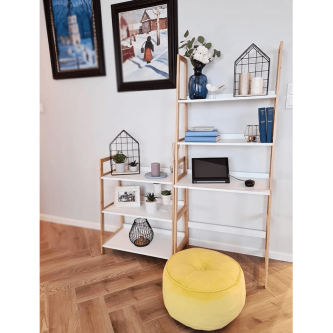 Etajeră cu 3 rafturi, alb/natural, KOEN TYP 1