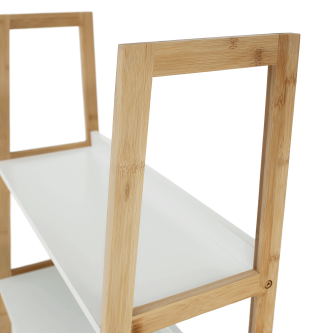 Etajeră multifuncţională cu 3 rafturi, alb/natural, KOEN TYP 4