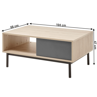 Măsuţă de cafea, stejar jaskson hickory/grafit, BERGEN BL104