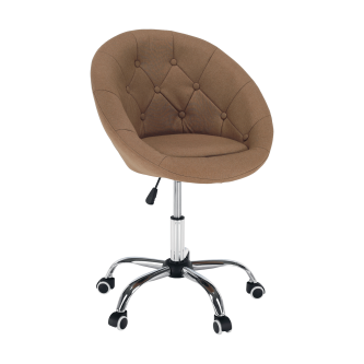Fotoliu rotativ, material textil maro deschis, KONOR