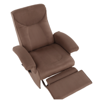 Fotoliu relaxant, cu funcţie electrică de vibraţie, textil maro, SUAREZ