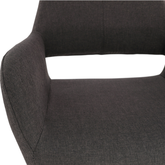 Scaun de design,material textil maro închis/lemn fag, GODRIC
