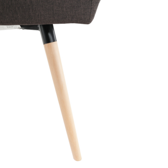 Scaun de design,material textil maro închis/lemn fag, GODRIC