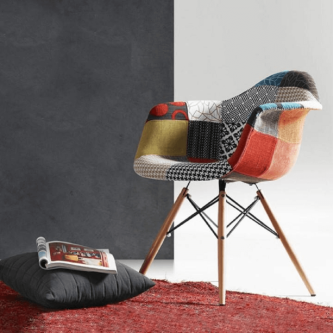 Scaun, ţesătură patchwork/fag, TOBO 3  NEW