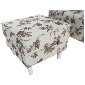 Fotoliu cu taburet, material textil rose 18, ASTRID