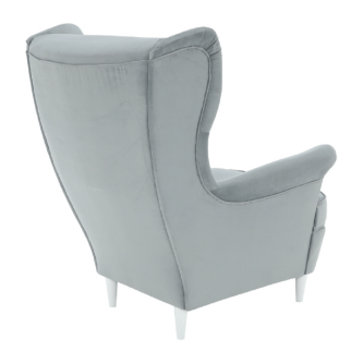 Fotoliu, material textil gri deschis/alb, RUTINO