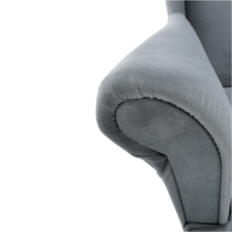 Fotoliu, material textil gri deschis/alb, RUTINO