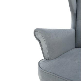 Fotoliu, material textil gri deschis/alb, RUTINO
