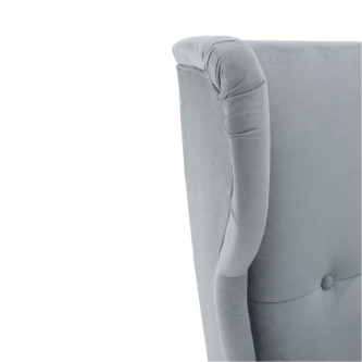 Fotoliu, material textil gri deschis/alb, RUTINO