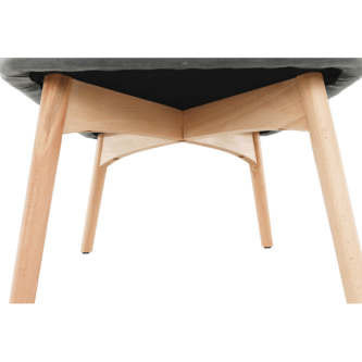 Fotoliu cu taburet, material de catifea gri/fag, LAGER NEW