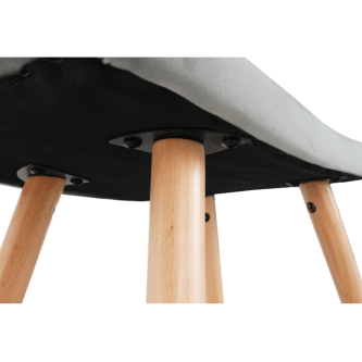 Fotoliu cu taburet, material de catifea gri/fag, LAGER NEW