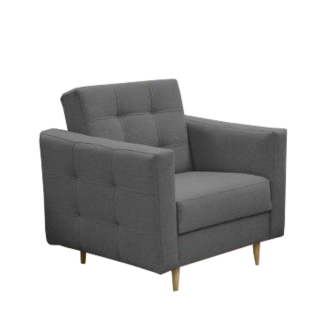 Fotoliu complet tapiţat, material textil gri închis, AMEDIA