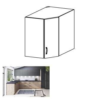 Dulap superior, stejar artizanal / gri mat, LANGEN G60N