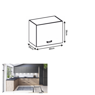Dulap superior, stejar artizanal, LANGEN N40