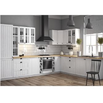 Dulap inferior cu două rafturi D25PZ, model stânga, alb, PROVENCE