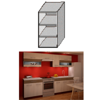 Dulap bucătărie cu poliţe, rigoleto dark+light/wenge, JURA NEW IA GO-30