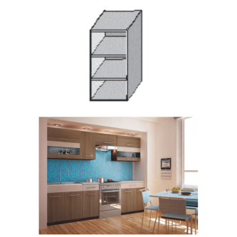 Dulap bucătărie cu poliţe, rigoleto dark+light/wenge, JURA NEW I GO-20