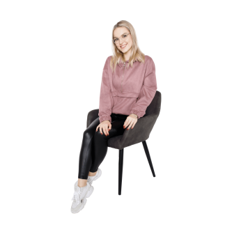 Fotoliu design, ţesătură din piele periată, maro Taupe / negru, LACEY