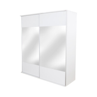 Dormitor Laguna cu pat 160x200 cu lada Alb cu Gri