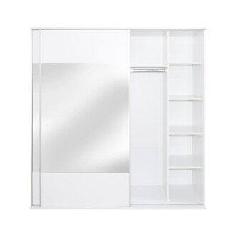 Dormitor Laguna cu pat 160x200 cu lada Alb cu Gri