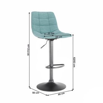 Scaun de bar, mentol / negru, LAHELA