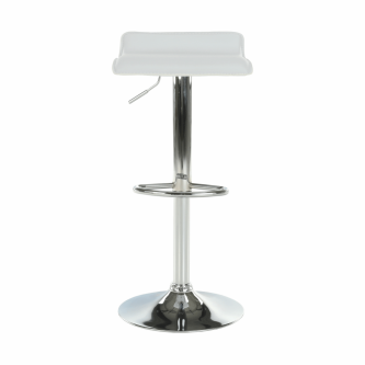 Scaun de bar, piele ecologică alb/crom LARIA NEW