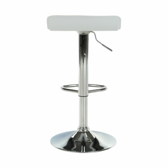 Scaun de bar, piele ecologică alb/crom LARIA NEW