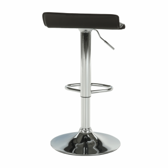 Scaun de bar, piele eco neagră/crom, LARIA NEW