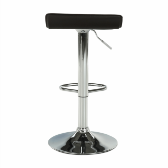 Scaun de bar, piele eco neagră/crom, LARIA NEW