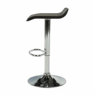 Scaun de bar, piele eco neagră/crom, LARIA NEW
