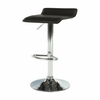 Scaun de bar, piele eco neagră/crom, LARIA NEW