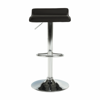Scaun de bar, piele eco neagră/crom, LARIA NEW