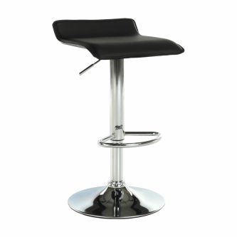 Scaun de bar, piele eco neagră/crom, LARIA NEW