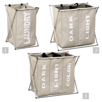 Coş de rufe din pânză, gri-bej, LAUNDRY NEW TYP 1