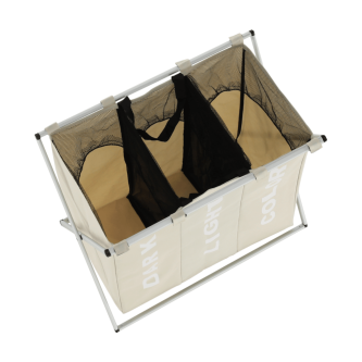 Coş de rufe din pânză, gri-bej, LAUNDRY TYP 3