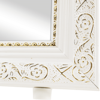 Oglindă de podea, alb/ornament auriu, LAVAL