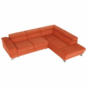 Colţar extensibil, textil Soro teracotă, dreapta, LEGAS