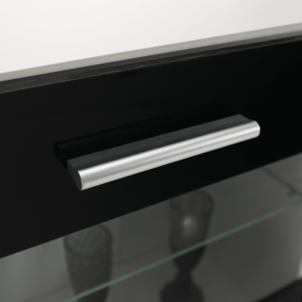 Mobilier living, alb/extra strălucire neagră HG, LEO