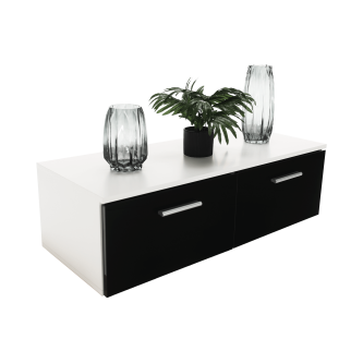 Mobilier living, alb/extra strălucire neagră HG, LEO