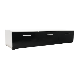 Mobilier living, alb/extra strălucire neagră HG, LEO