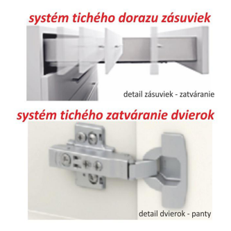 Dulap superior cu uşă orizontală, alb super luciu HG, LINE ALB