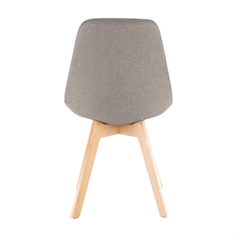 Scaun, material textil gri-maro/lemn fag, LORITA
