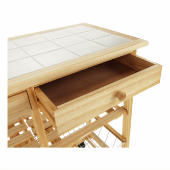 Măsuţă de servire, natural, LUMBER