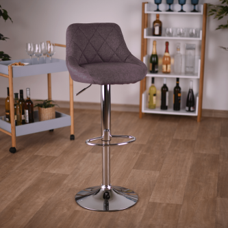 Scaun de bar, gri-maro TAUPE/crom, MARID
