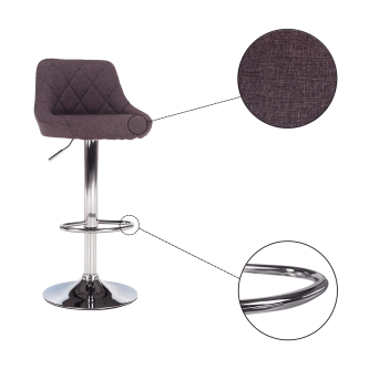 Scaun de bar, gri-maro TAUPE/crom, MARID