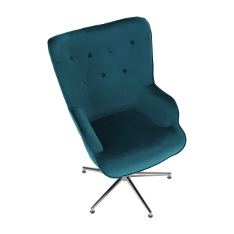 Fotoliu de design, ţesătură catifea crom, MARLOV