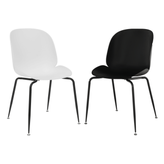 Scaun dining, alb/negru, MENTA