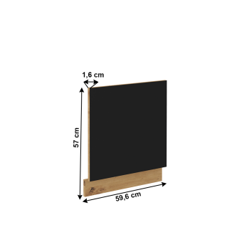 Uşă pentru maşina de spălat vase, stejar artizan/ negru mat, MONRO ZM 570x596