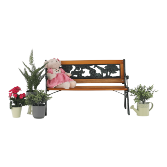 Bancă pentru copii, negru / natural, NADAZA