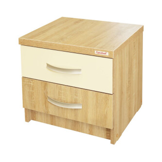 Dormitor Milano Sonoma cu Pat Tapitat Bej 140x200